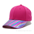 Chapeau de baseball en cuir miroir laser